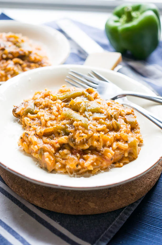 Pressure Cooker Cheesy Pizza Risotto