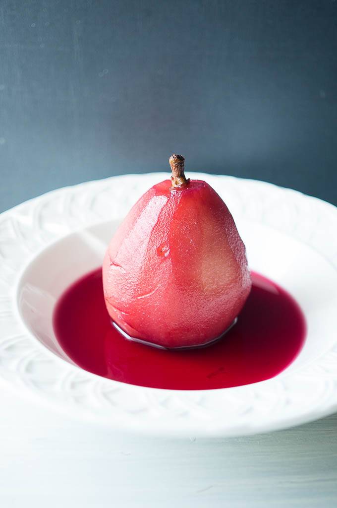 Red Wine Poached Pears