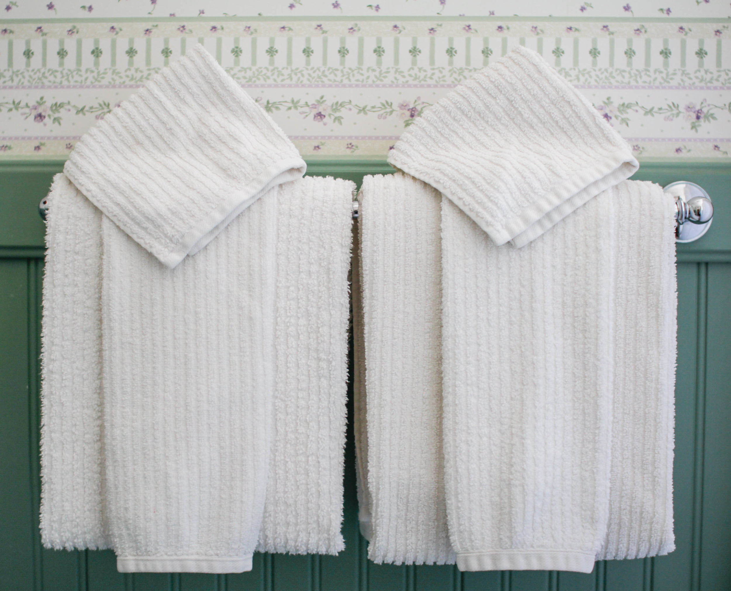 Blue Bathroom Inspiration and Towel Fold