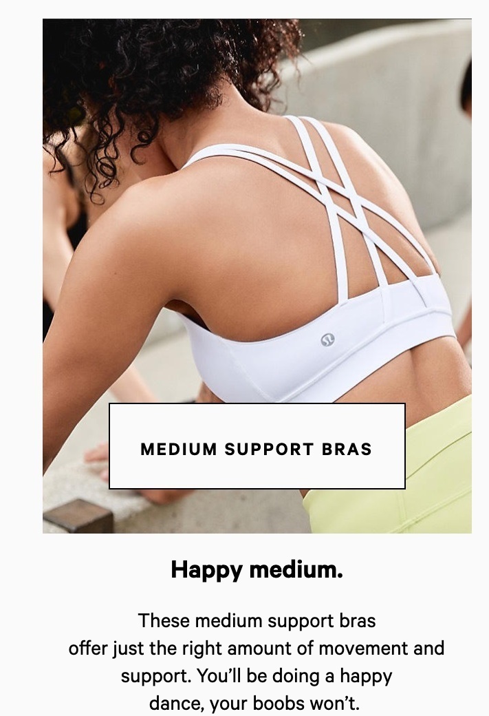 lululemon medium support sports bra