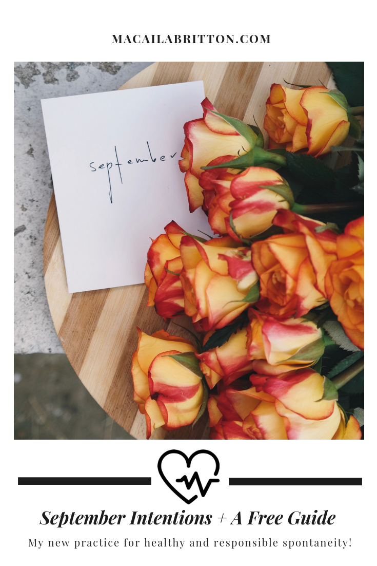 Beginning of the month goal/ intention setting and worksheet