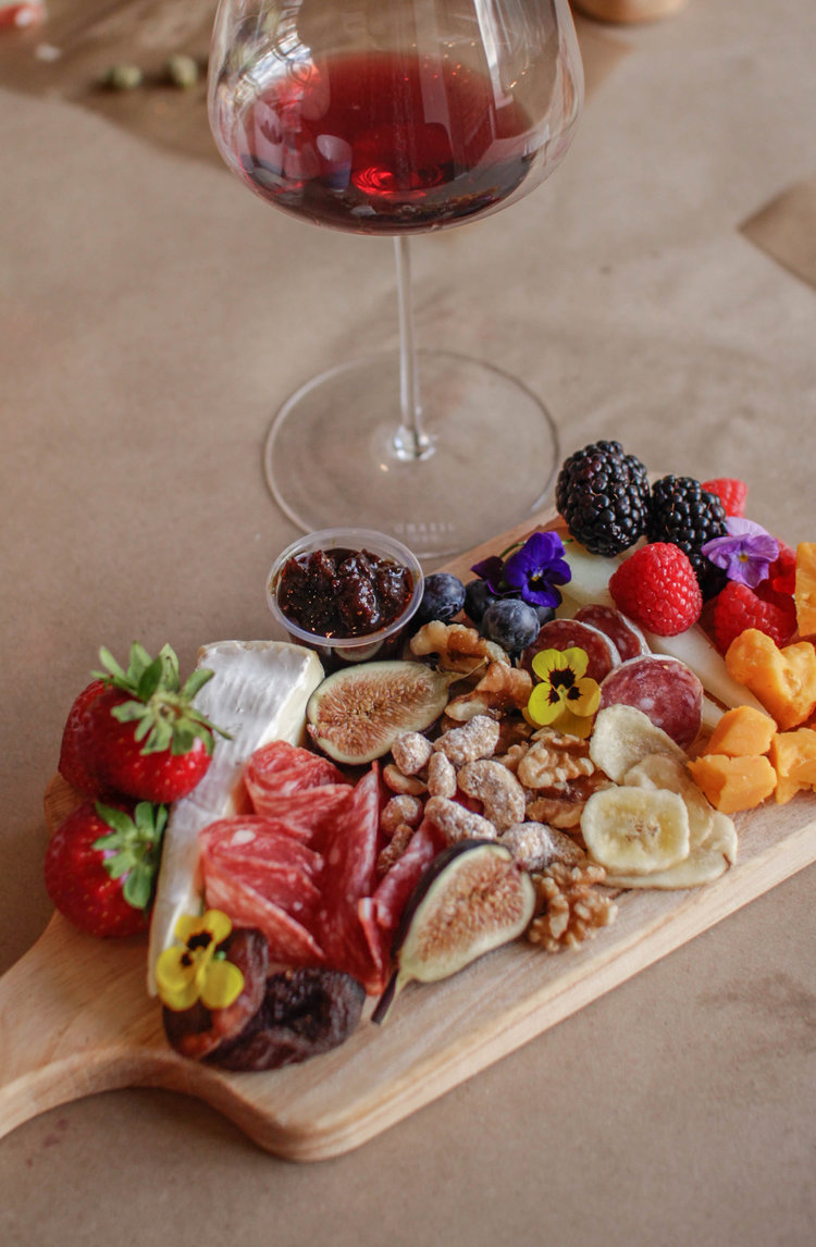 Fresh fruit and cheese charcuterie board