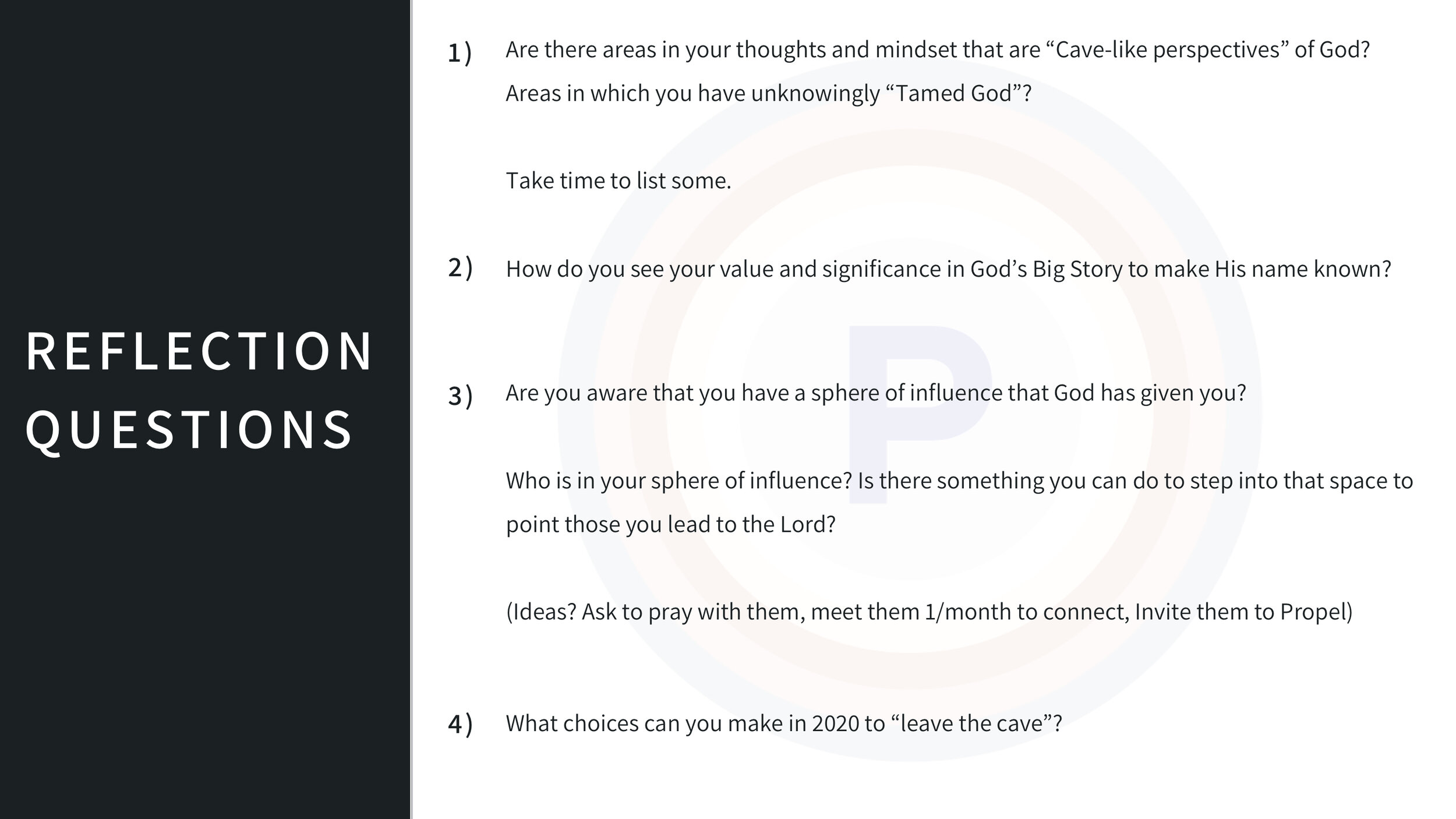 Propel My Half Reflection Questions