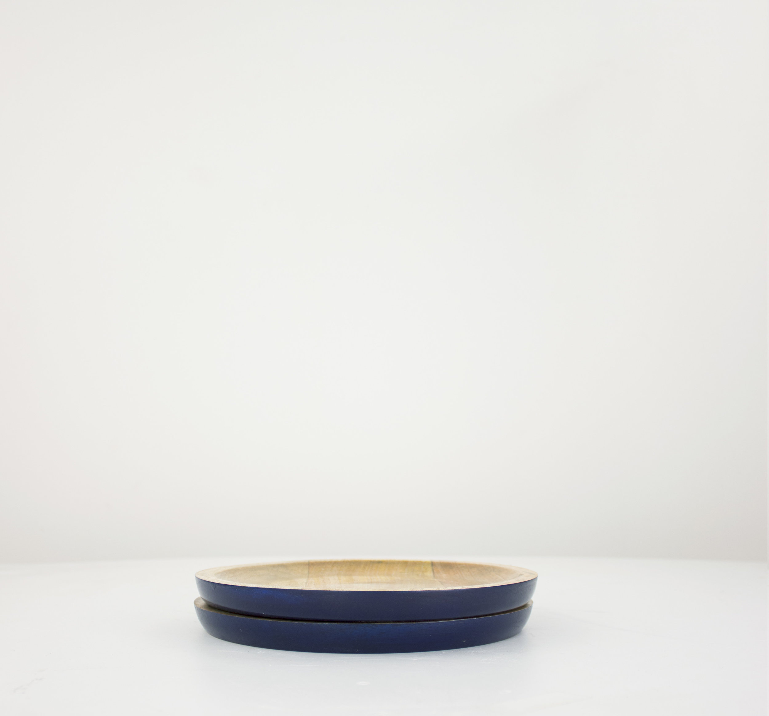 Mango Wood Plate Set Cobalt