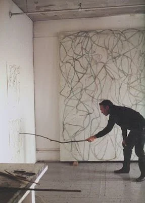 Brice Marden stick drawing