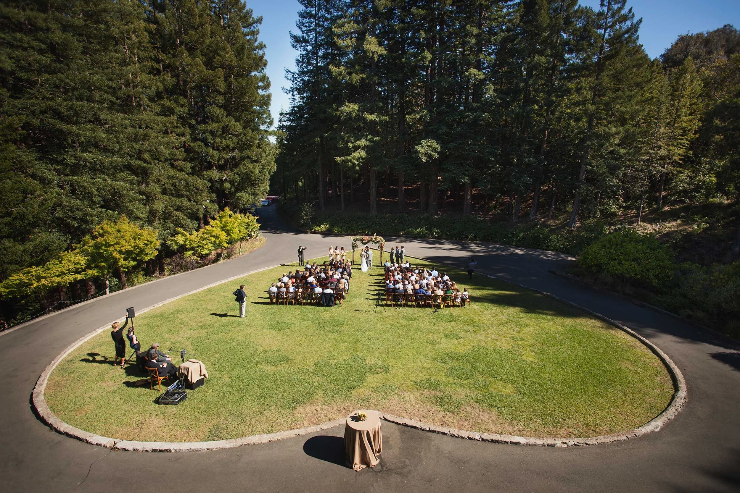 Ceremony on Heart Lawn at Ralston White Retreat
