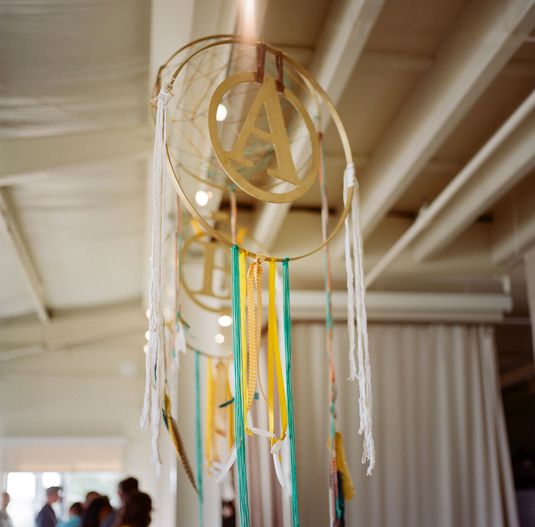 Boho wedding reception decor at Mavericks Event Center in Half Moon Bay