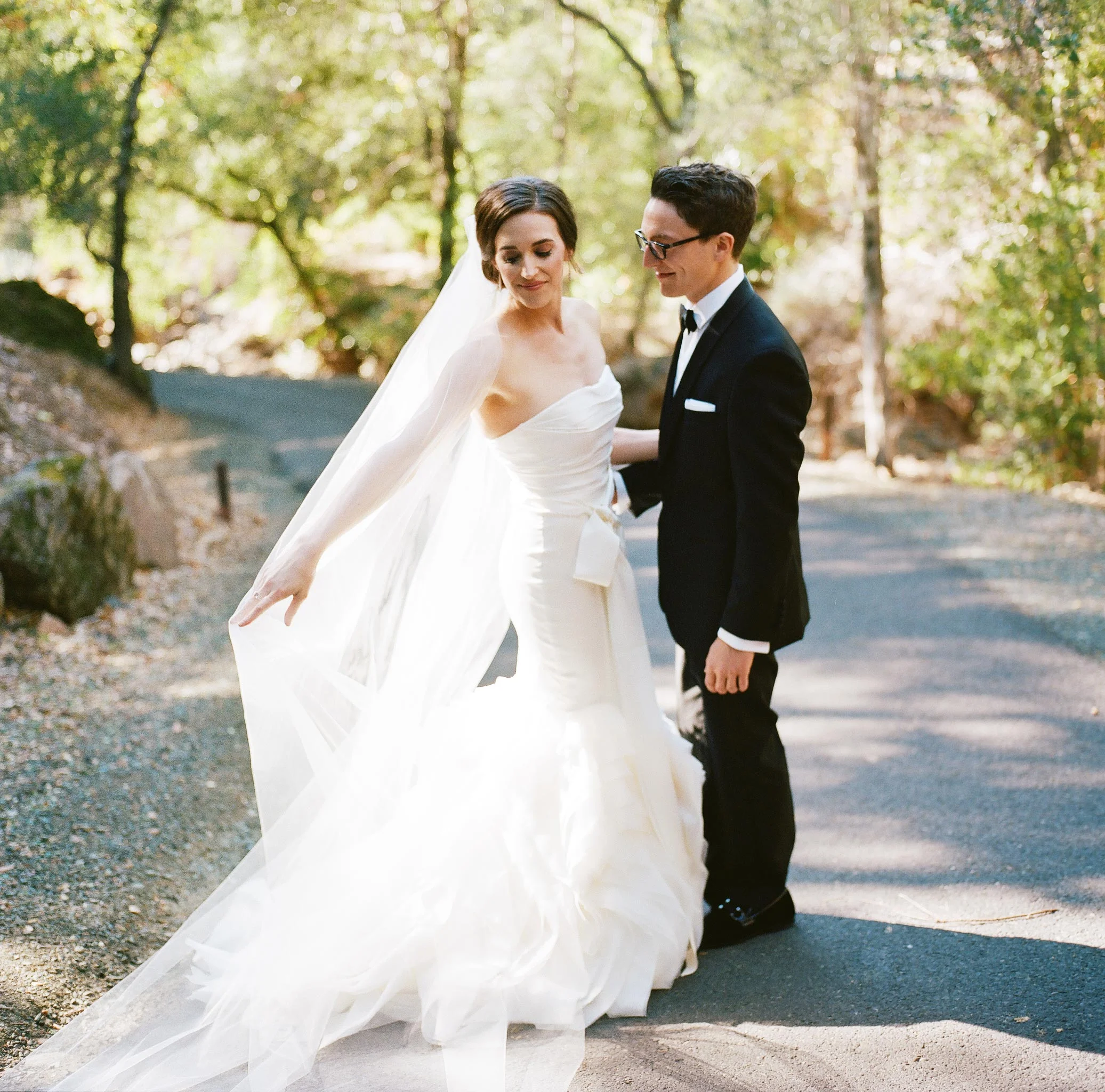 Bride and groom at Auberge du soleil