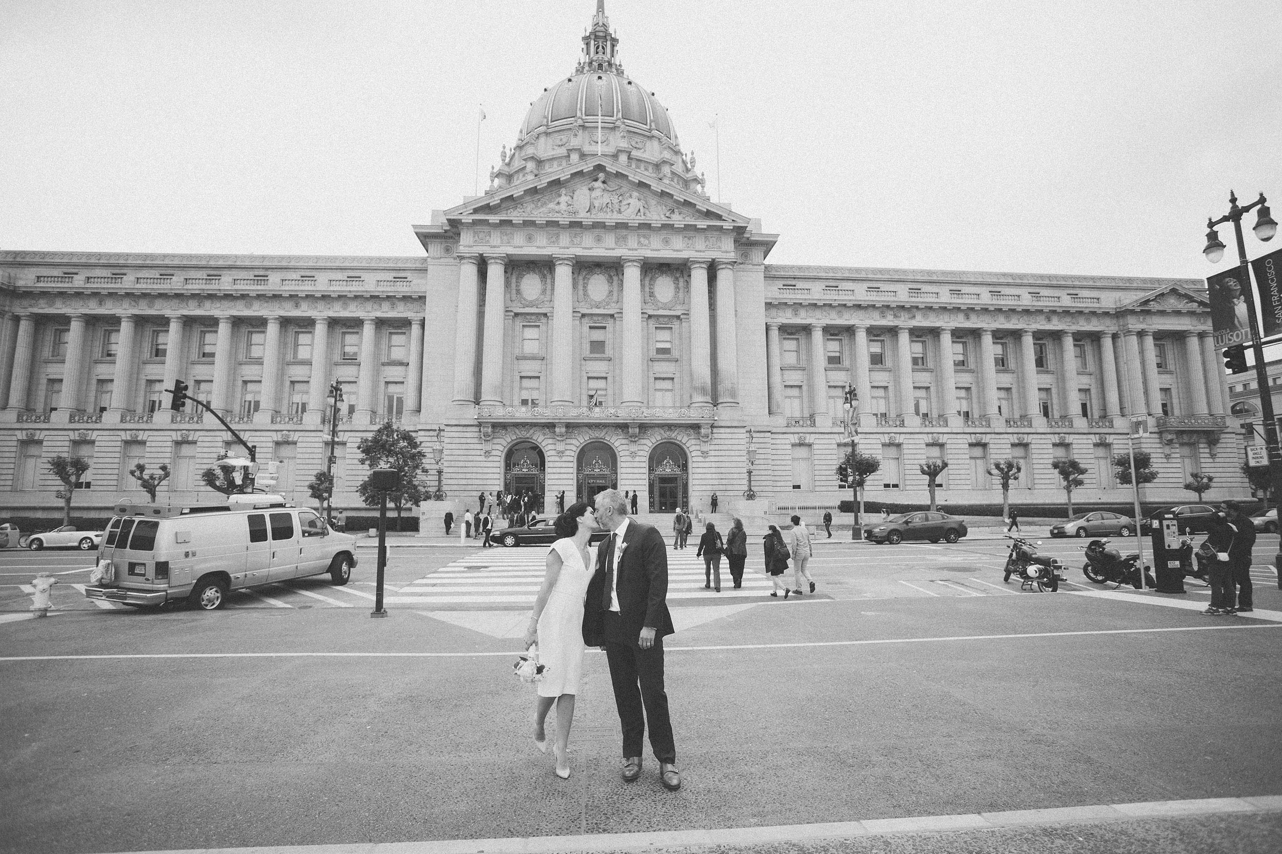 San Francisco City Hall Wedding front of building