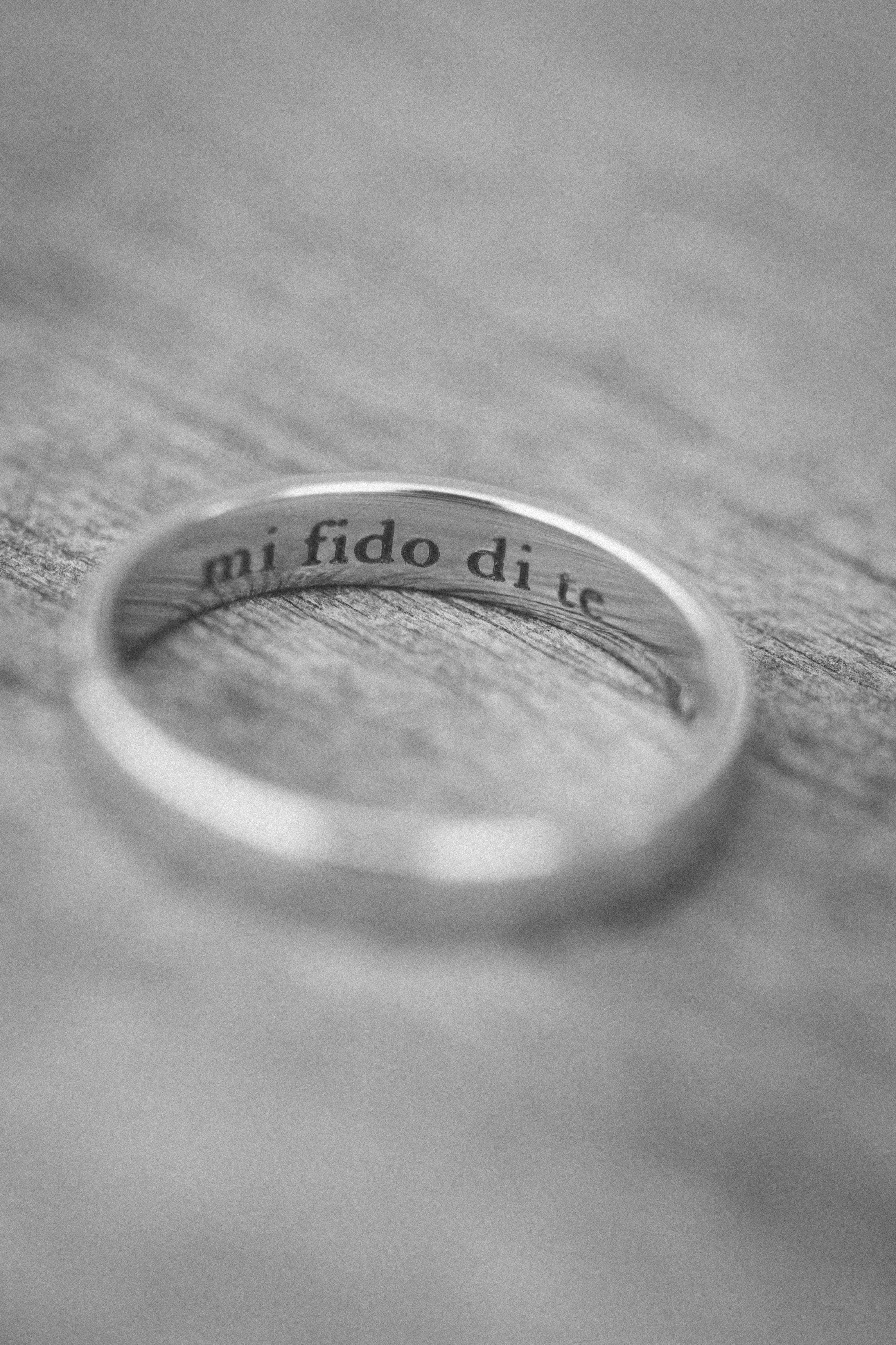 Italian enscribed wedding band
