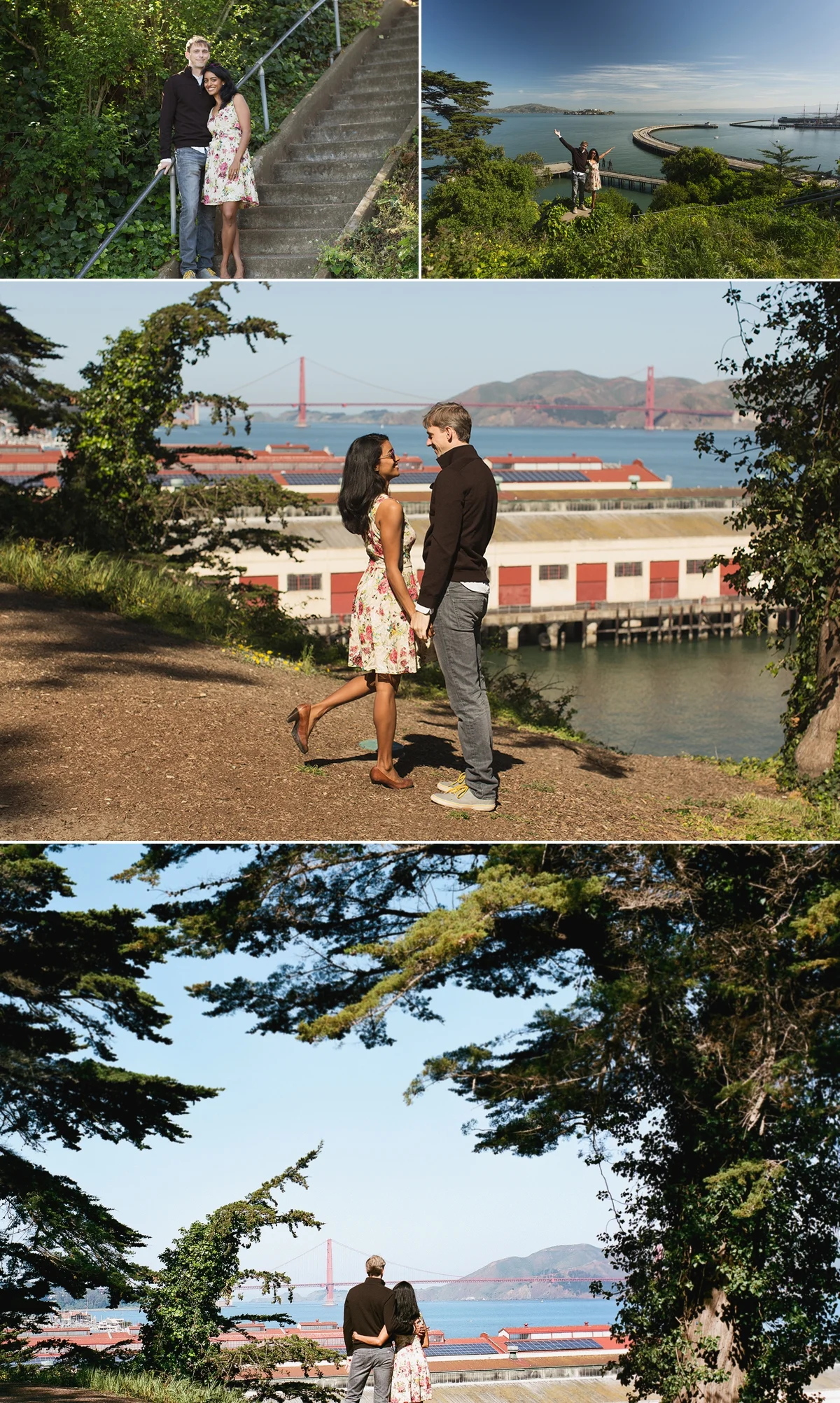 Engagement photos at Black Point Battery in San Francisco's Fort Mason, where Zach and Serina later were married!