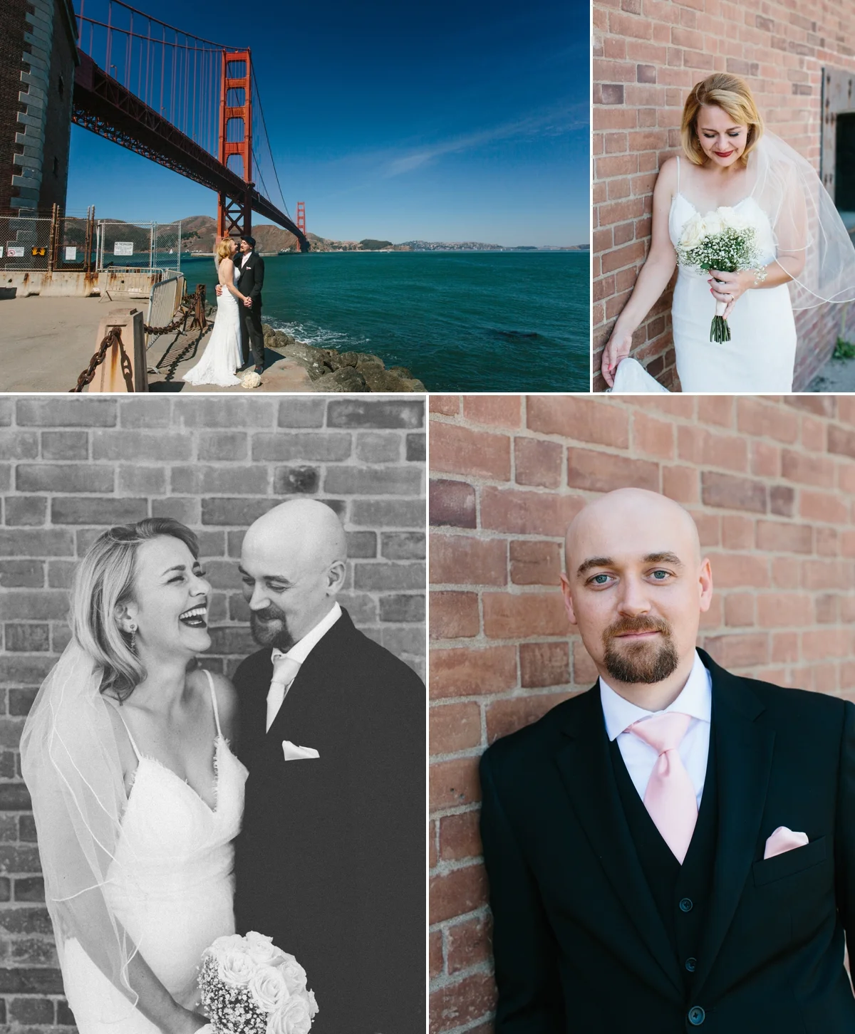 The historic Fort Point has beautiful old brick and a fun view of the underbelly of the Golden Gate Bridge. I love how Nick makes Laura laugh!