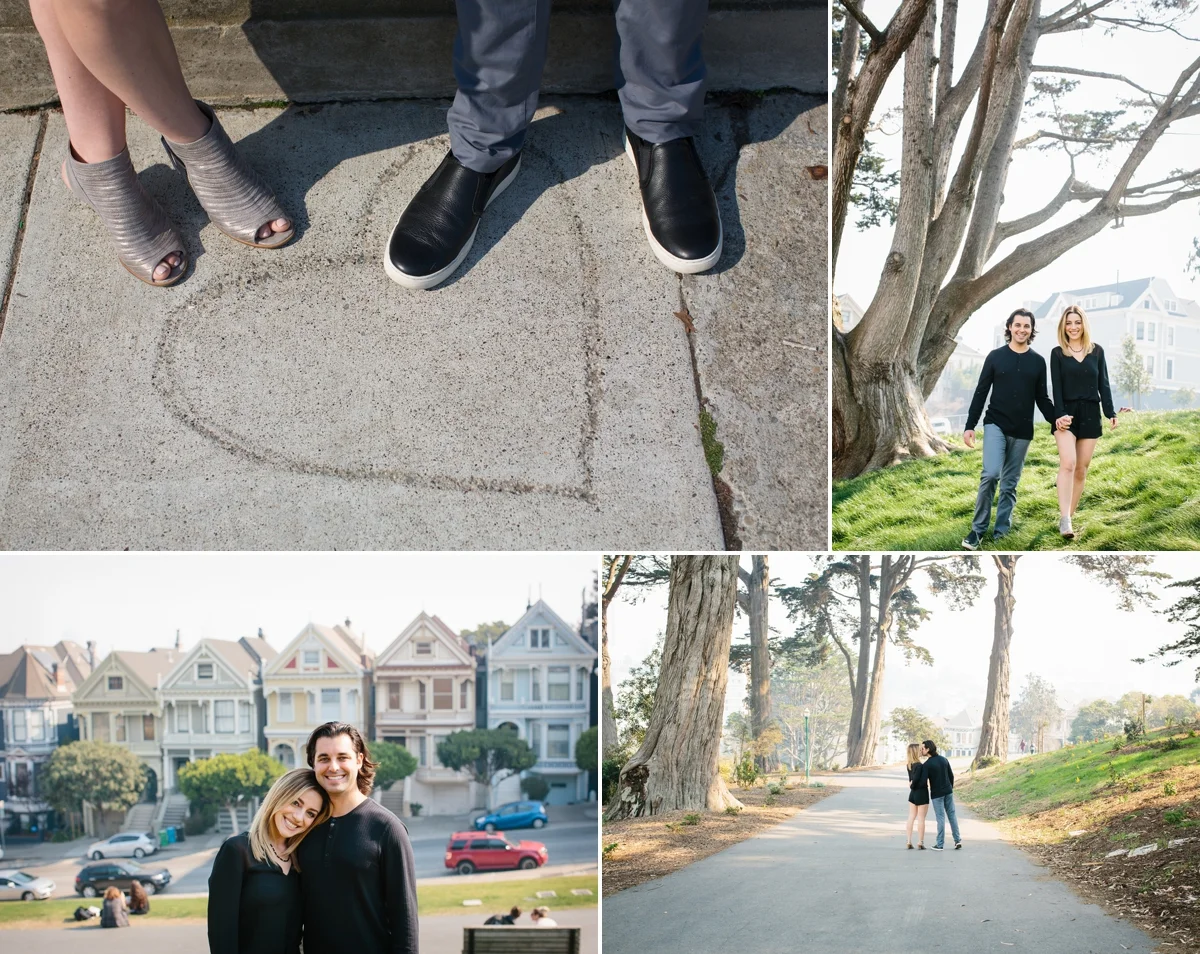 Alamo Square & the Painted Ladies was the perfect place to start Sam and Ray’s San Francisco engagement session.