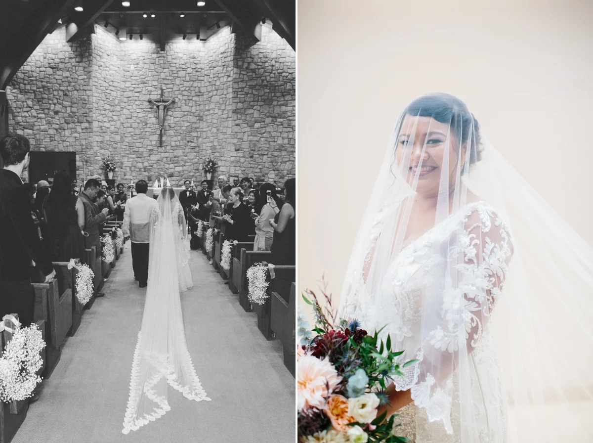 Jayvee looked stunning in Spanish mantilla veil as she walked down the aisle!
