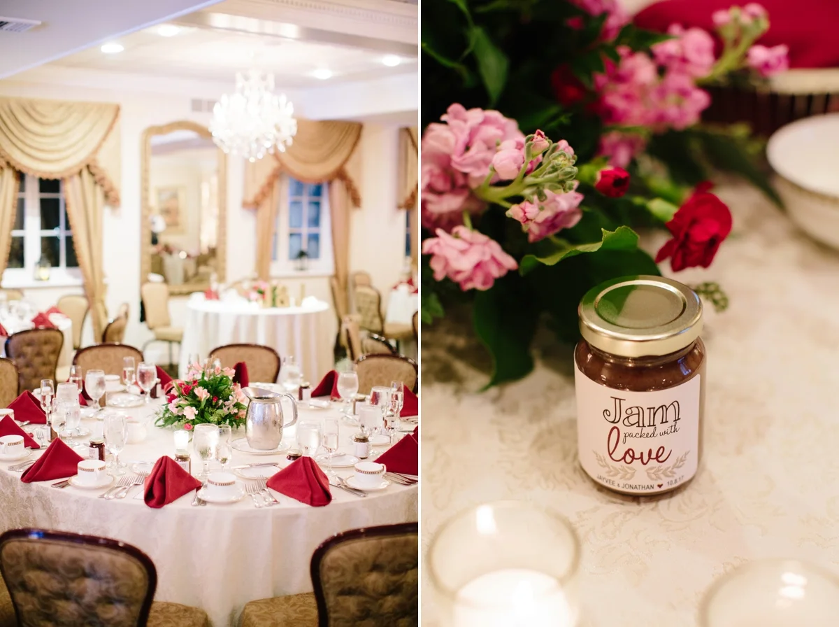 The favors: We are such foodies and we wanted our favors to reflect that. So we had homemade jams as our favors and we picked Banana Nut Bread and Blackberry Bourbon Vanilla for the adventurous.”