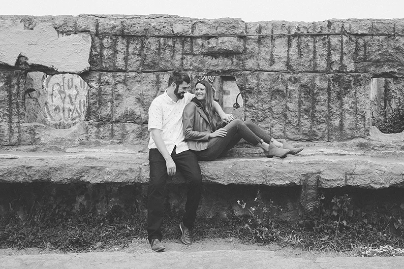 Sutro Baths engagement session at ruins.