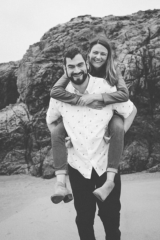 A piggy back ride at Sutro Baths!