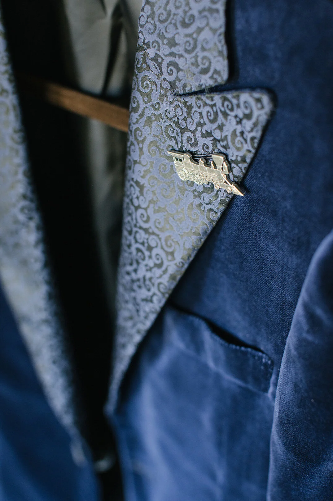 A Train Pin for the Groom's Lapel