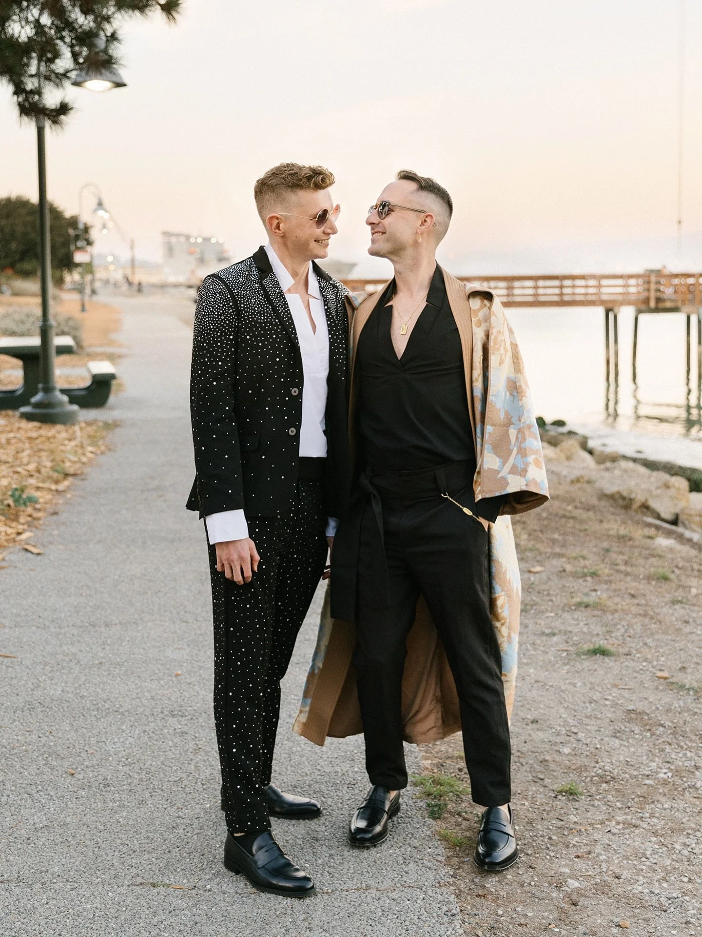 There is a LOT going on in San Francisco right now. I am grateful for these two who are a bright light and radiate pure joy! I can&rsquo;t wait for their wedding today at City Hall + one of my favorite rooftops, 25 Lusk! ✨ 
.
.
.
.
.
Planning &amp; f