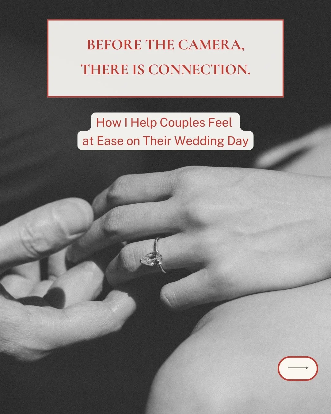 Before the camera, there is connection. 🤍

A lot of couples worry they&rsquo;ll feel awkward in front of the camera on their wedding day. One of the best ways to ease that feeling beforehand? Engagement photos. 
Not because you need to &ldquo;practi