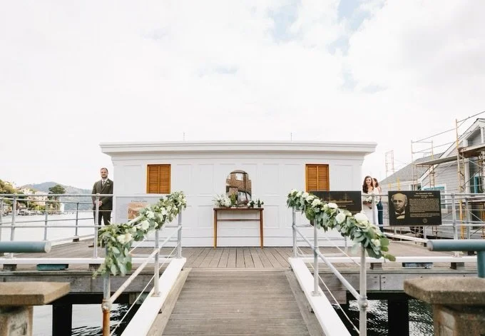 The Bay Area is full of beautiful venues, but few have a story quite like this one. The China Cabin started as a steamship salon in the 1860s before finding its current, permanent home on the Belvedere shore. As featured on @herecomestheguide (thank 