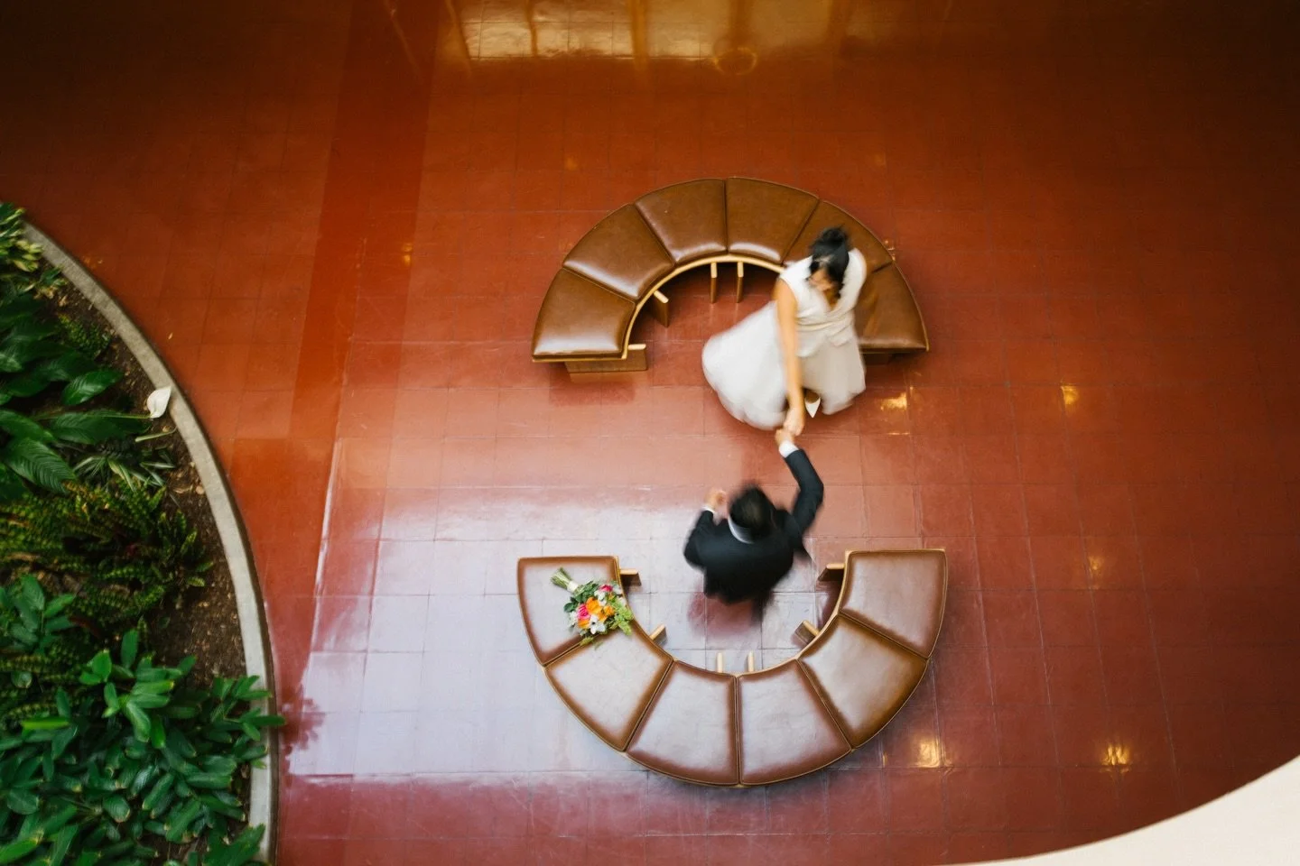 Sometimes all it takes is the right nudge.

These two met at the gym after a little matchmaking from a friend... who ended up standing with them years later as their officiant at Marin County Civic Center. 💛

They exchanged vows in two languages, wi