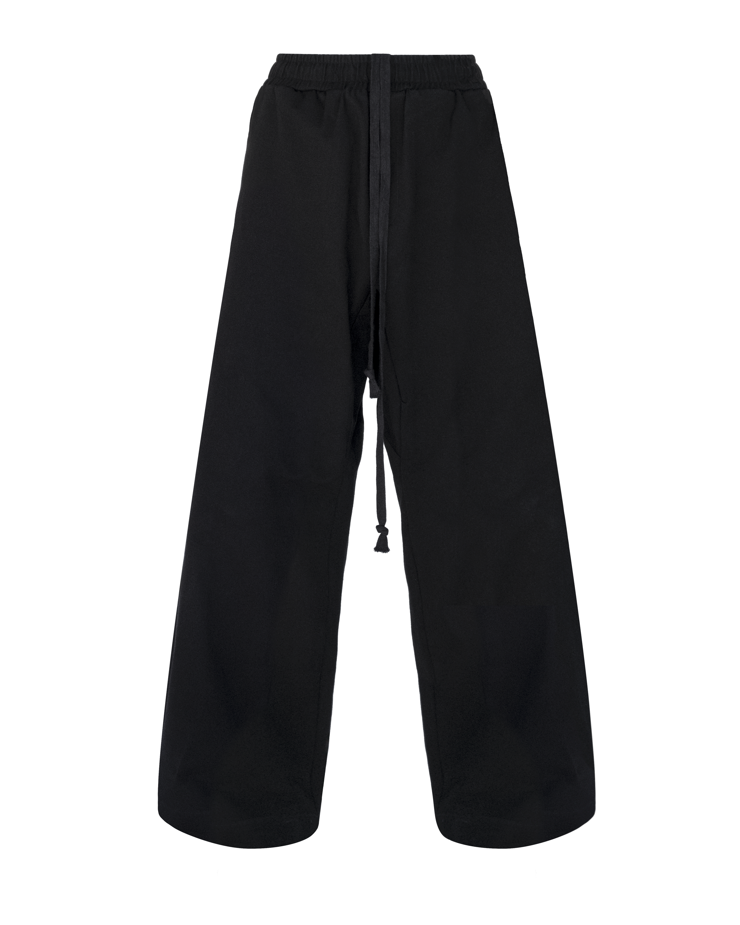 black wide-leg trousers