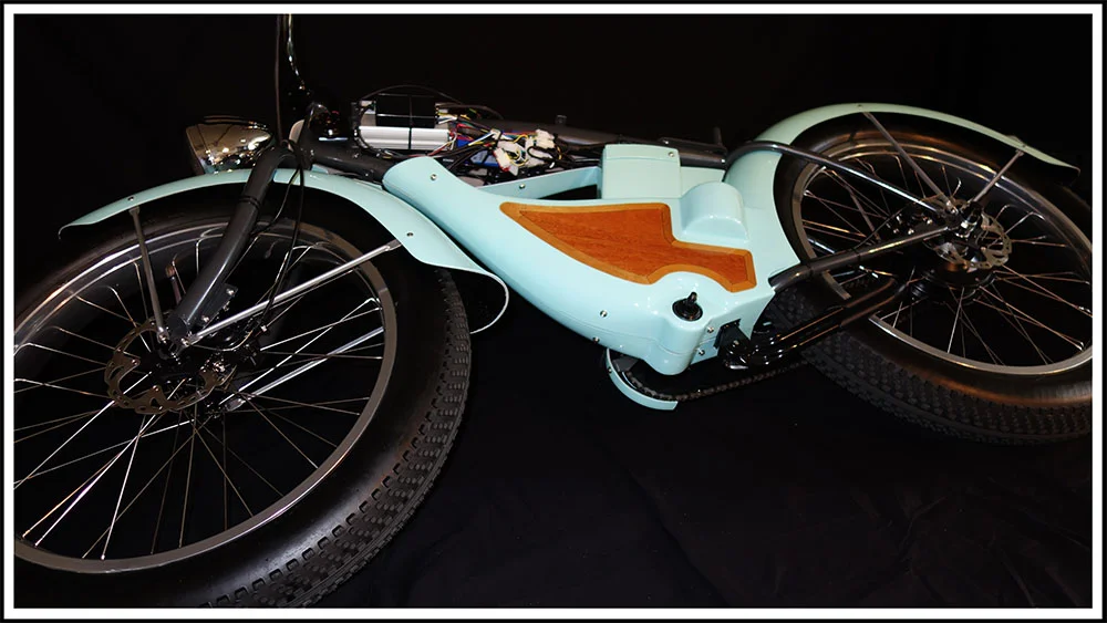 Lay bike on side.