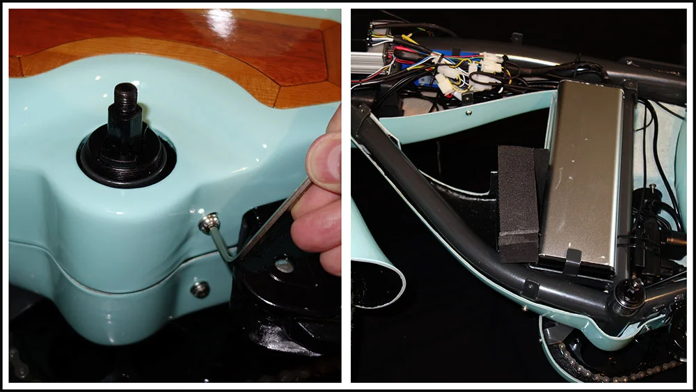 Bose Speaker (padding), Battery Pack & 120v Plug Strip Accessible.