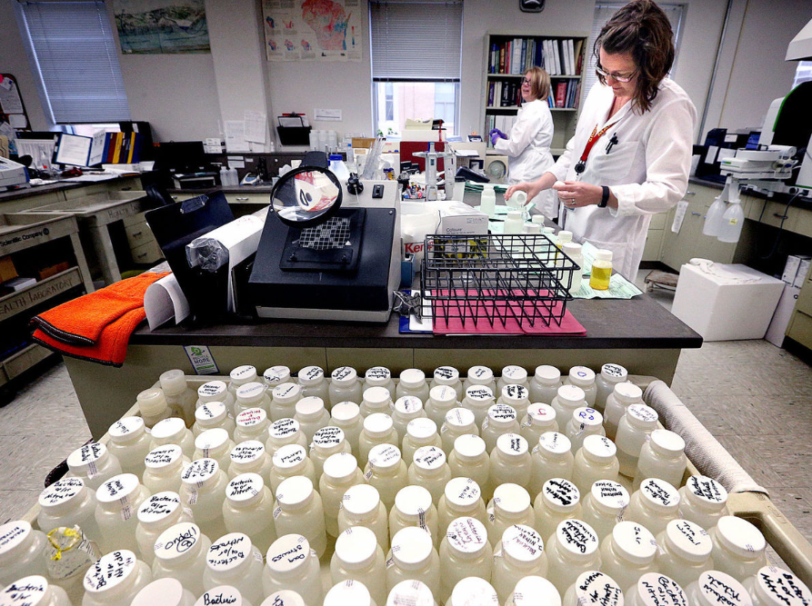 Laboratory technologist Alana Clements processes water sampoles at the Lacrosse County Health and Human Servioces building.