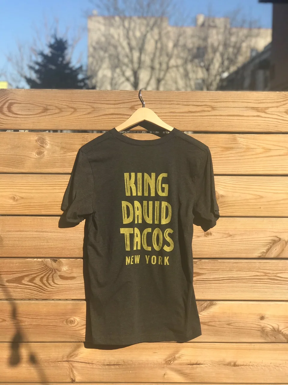 King David Tacos Unisex Tee - Charcoal - Back