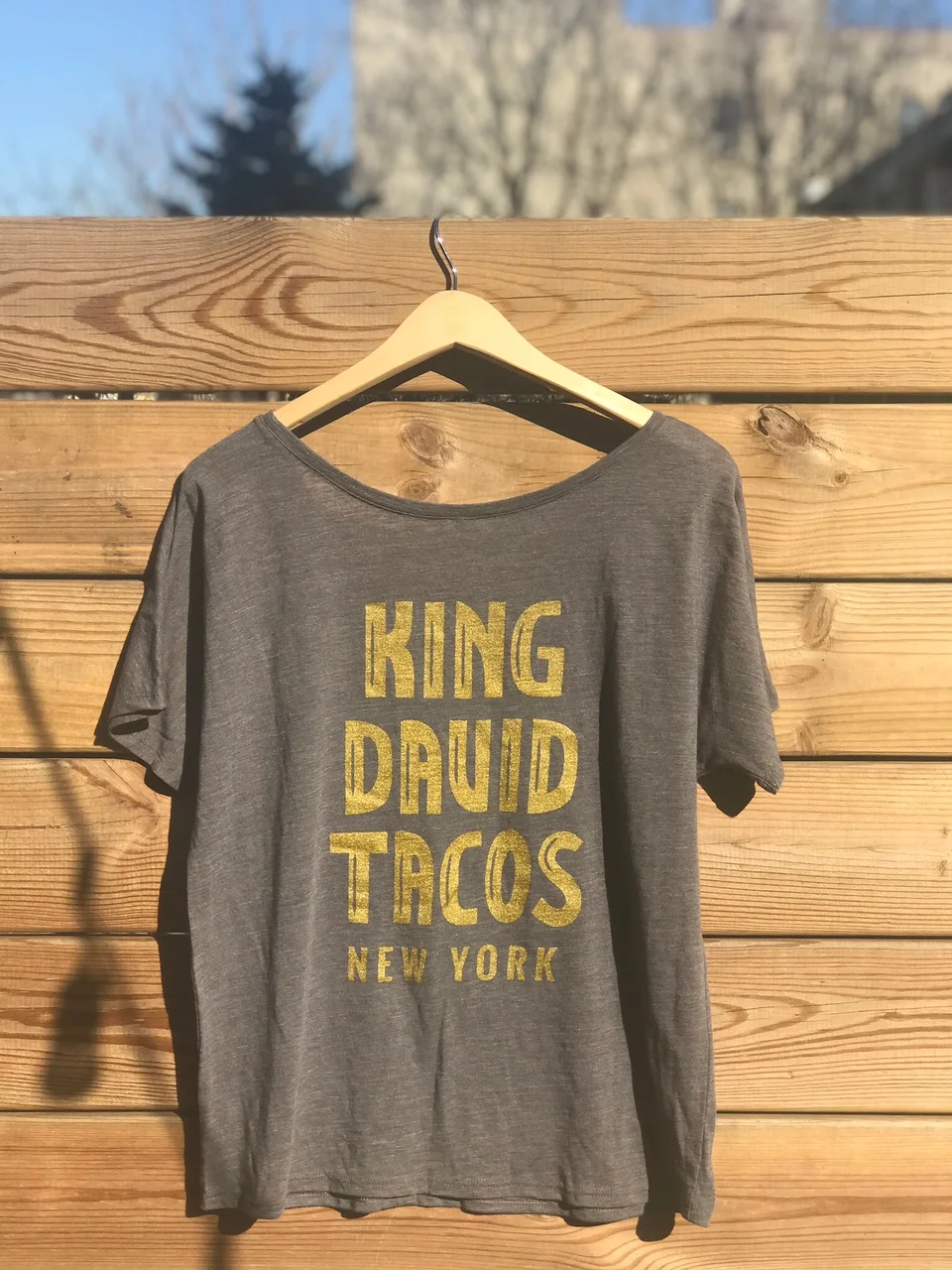 King David Tacos Slouchy Tee - Heather - Back
