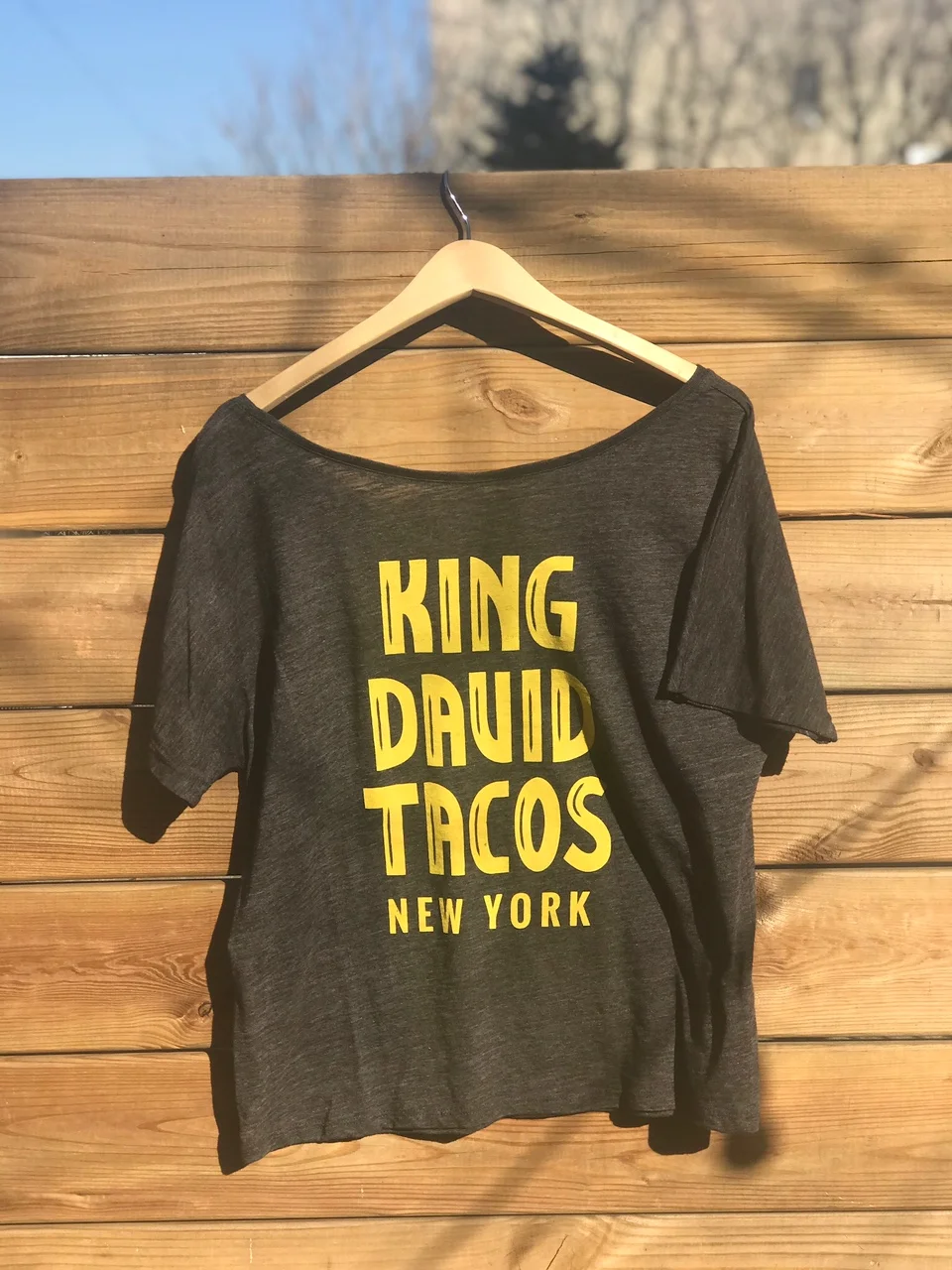King David Tacos Slouchy Tee - Charcoal - Back