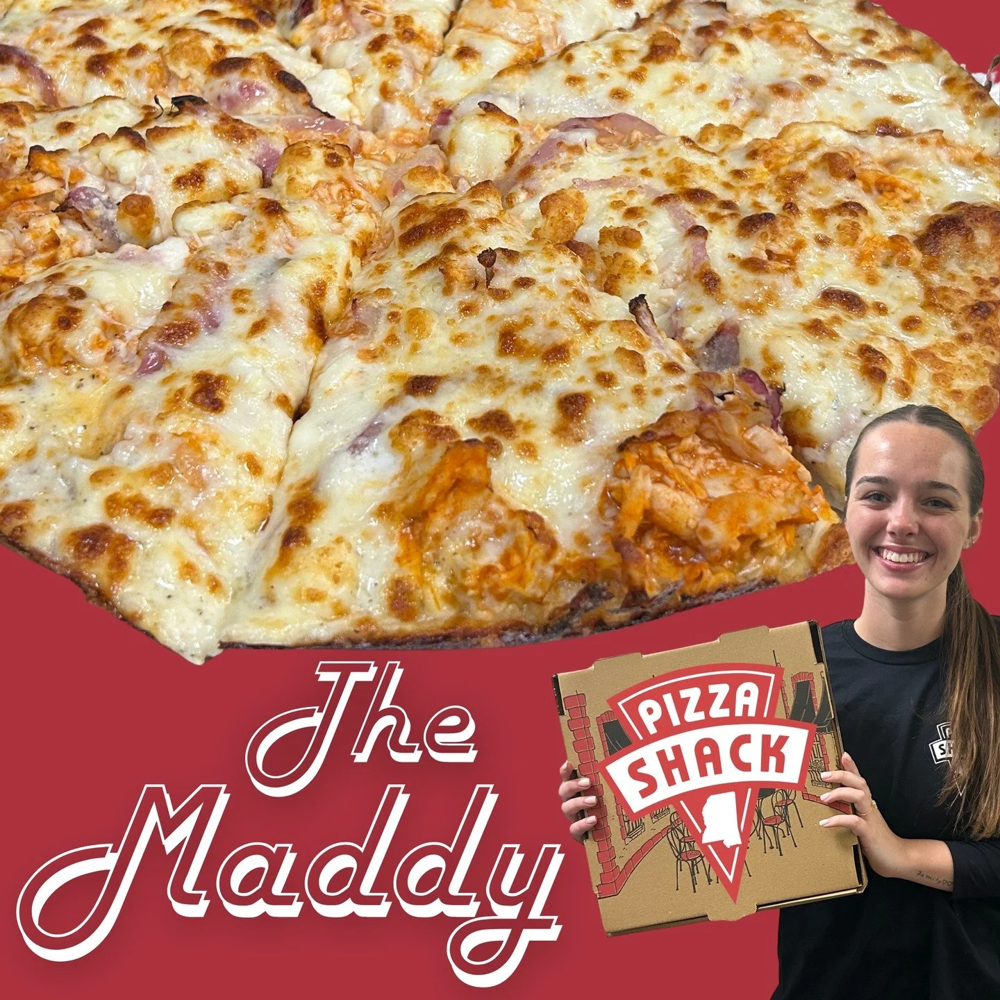 This March is extra special for our Employee of the Month, Maddy.

Soon she'll be leaving to work as a flight medic for the Air Force, and we couldn't be more proud of her.

Before she goes, she created her own pizza for the menu:

🔥 The Maddy Pizza