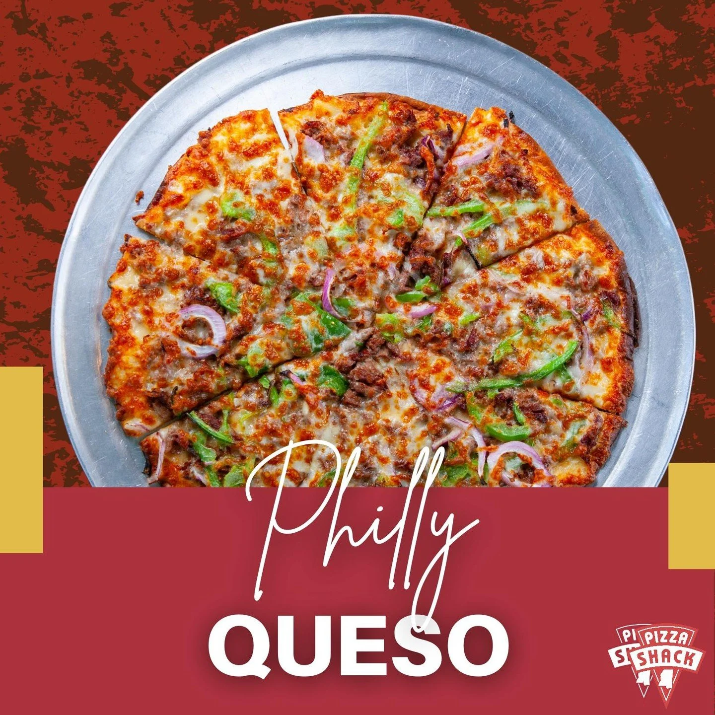 You've had Philly Cheesesteak.
You've had pizza.

But THIS... this is what dreams are made of.

Queso cheese sauce. Ribeye steak. Melty mozzarella. Fresh bell peppers &amp; onions. Pure genius on a crust.

📍219 Garden Park Dr, Madison, MS 39110
🌐 w