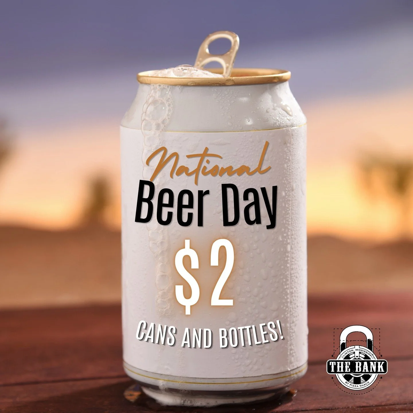 Celebrate National Beer Day on April 7th with $2 cans and bottles all day long.

Enjoy an ice cold Pacifico, Modelo, Corona, Dos Equis, Stella Artois, Miller Lite, Fat Tire, Colsons, Perfect Plain Pensacola Pog, Moon Child, Korova Milk Porter, or Jui