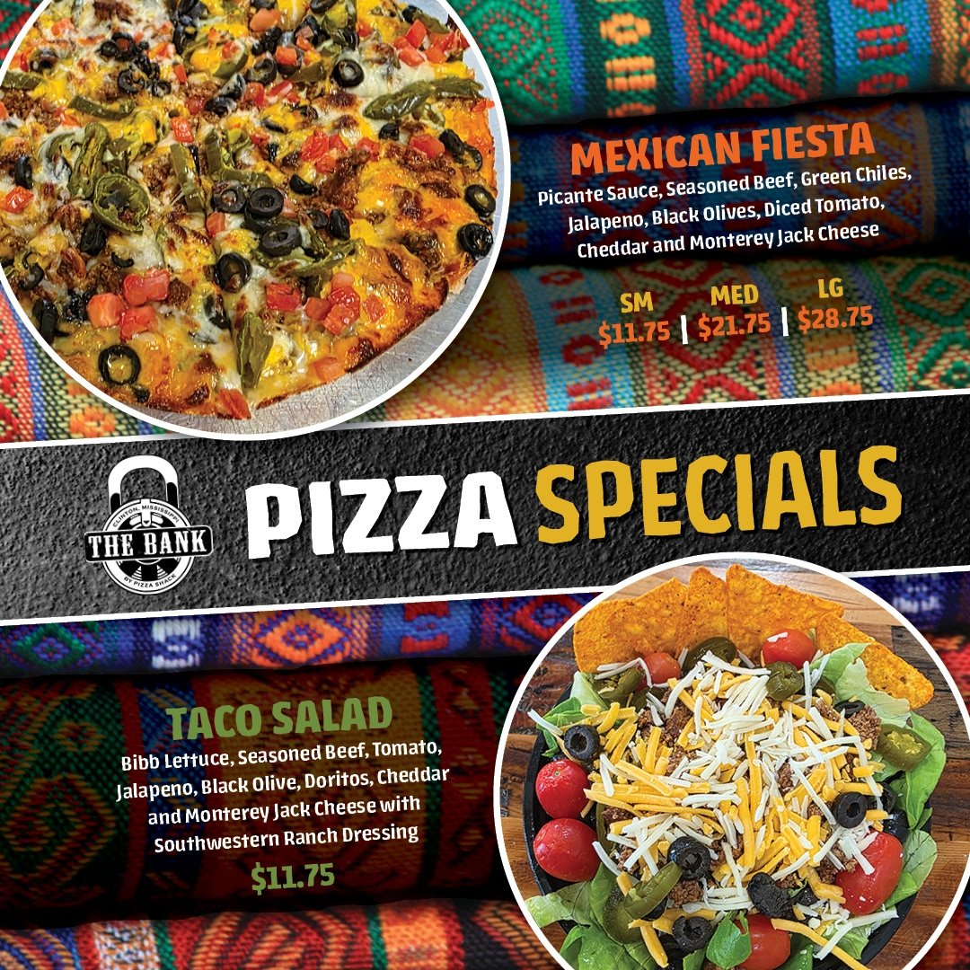 Warning: this pizza may ruin boring pizza nights forever.

The Mexican Fiesta Pizza is bringing heat, flavor, and serious cheese pulls this month only.

Picante sauce
Seasoned beef
Green chilies
Jalape&ntilde;os
Black olives
Fresh diced tomatoes
Ched
