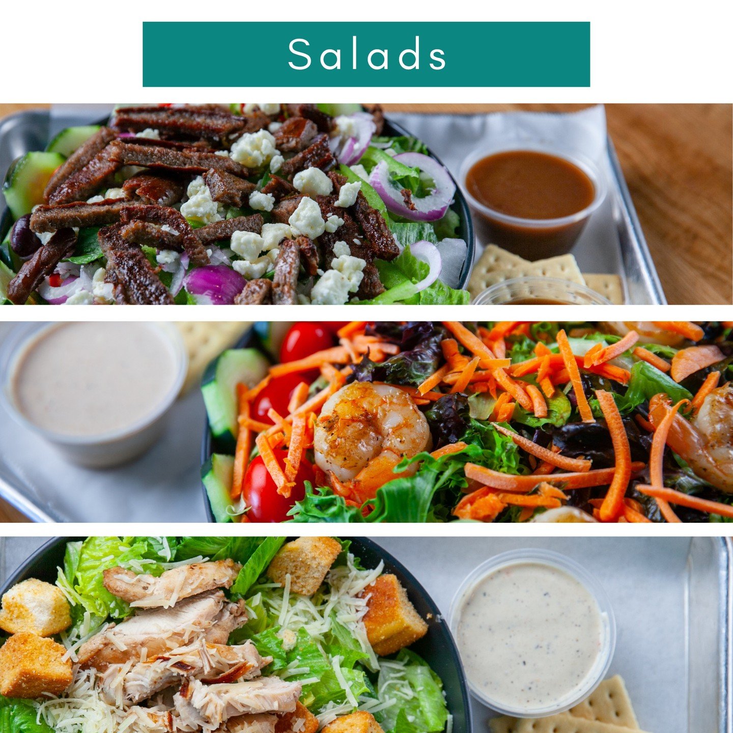 Fresh. Flavorful. Fabulous.
Choose from our three daily salads&mdash;House, Caesar, or Greek&mdash;all made with crisp, hydroponically grown lettuce from @SaladDaysProduce in Flora, MS.

Add chicken, shrimp, or lamb and turn any salad into your new l