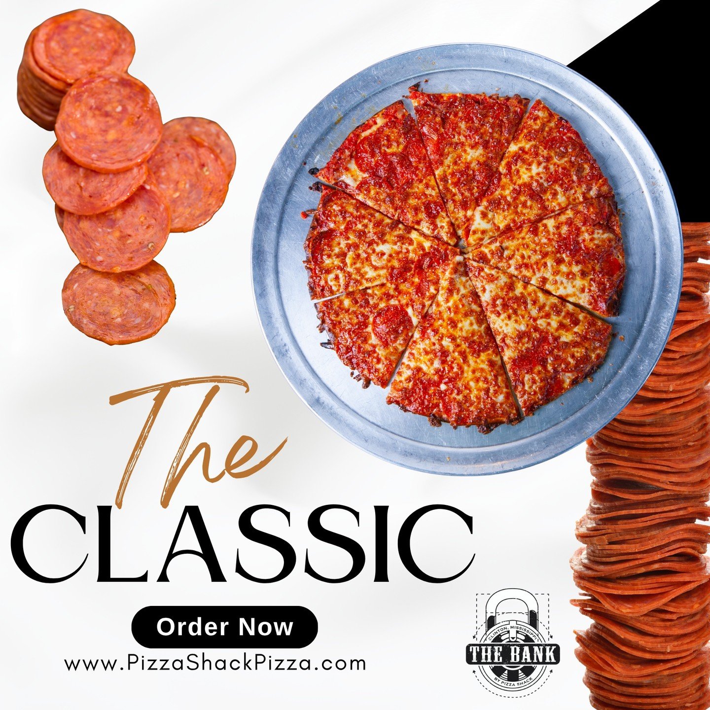 Feeling indecisive? The Classic pepperoni pizza is always the right choice. 📍 200 W Leake St, Clinton, MS 39056 🌐 www.pizzashackpizza.com