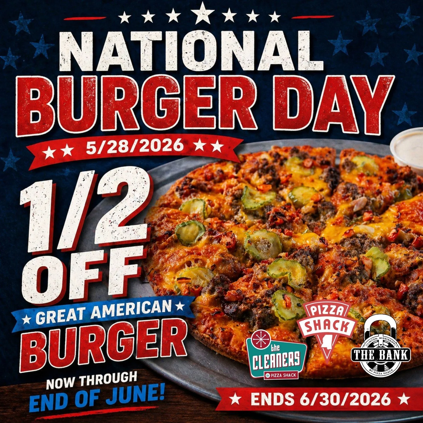 If you haven't tried the Great American Burger Pizza yet&hellip;
you've still got time 👀

This one's sticking around through June &mdash;
so consider this your official introduction.

Go ahead&hellip; make it your next order. 🍔🍕