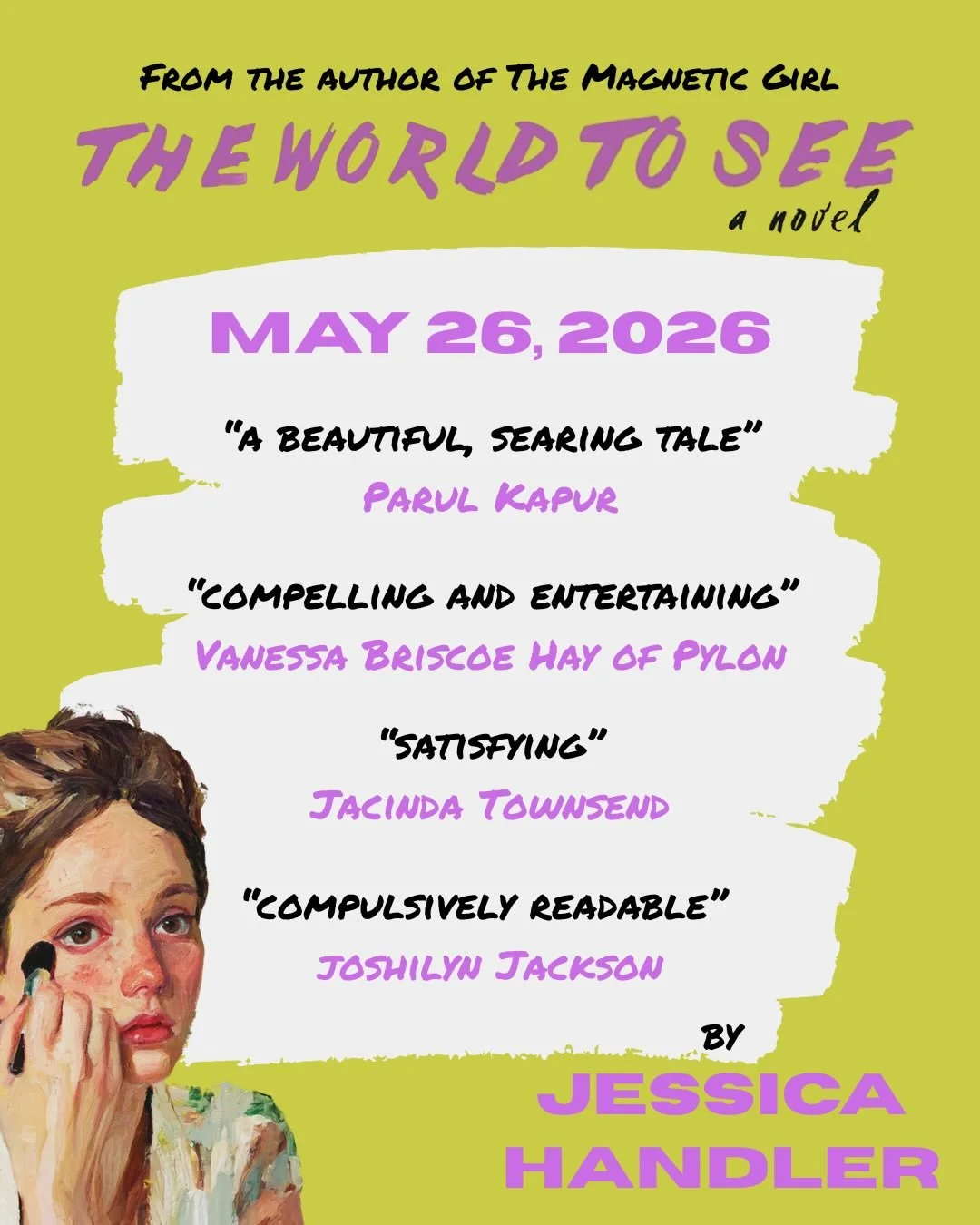 She&rsquo;s here!! THE WORLD TO SEE is officially out today! Find her at your favorite bookseller and bring her home. Let her whisper her secrets to you. 

Sharing some excellent pieces here about the book and the fabulous author, @jessicahandler. Fo