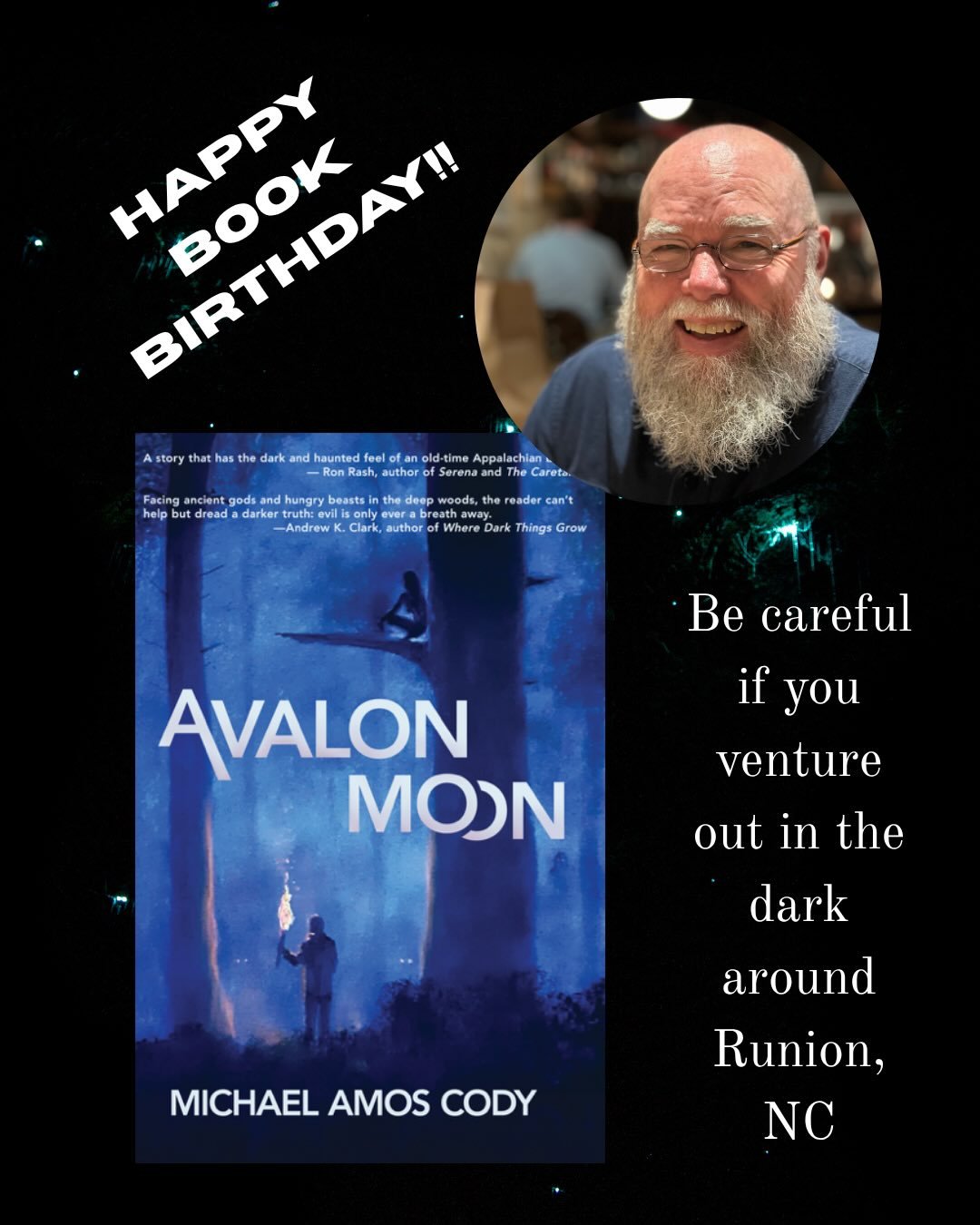 Happy Book Birthday to @michaelamoscody and AVALON MOON! 🌟 MAC is an expert at slow, creeping discomfort and this novel, set in his imagined version of Runion, NC will give you chills and keep you running through the pages. As if you heard a wolf ho