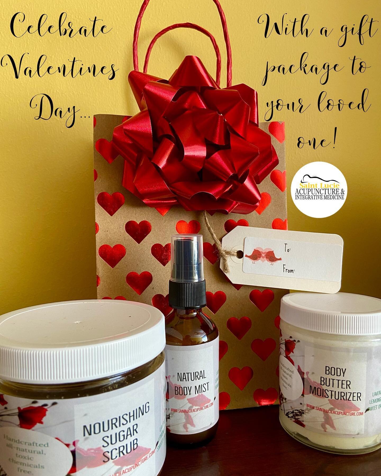 Valentines Day is right around the corner and we&rsquo;ve got the perfect gift ideas for you! Our clinic is offering these adorned customizable gift bags. You can choose from nourishing sugar scrubs, natural body mists, moisturizing body butters, all