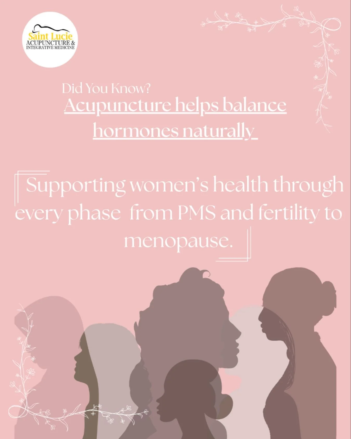 Acupuncture helps your body find its natural balance — easing PMS, supporting fertility, and smoothing the transition through menopause. ๐ธ
It’s all about helping your hormones and energy flow in harmony again.
โจ Balanced. Calm. In tune