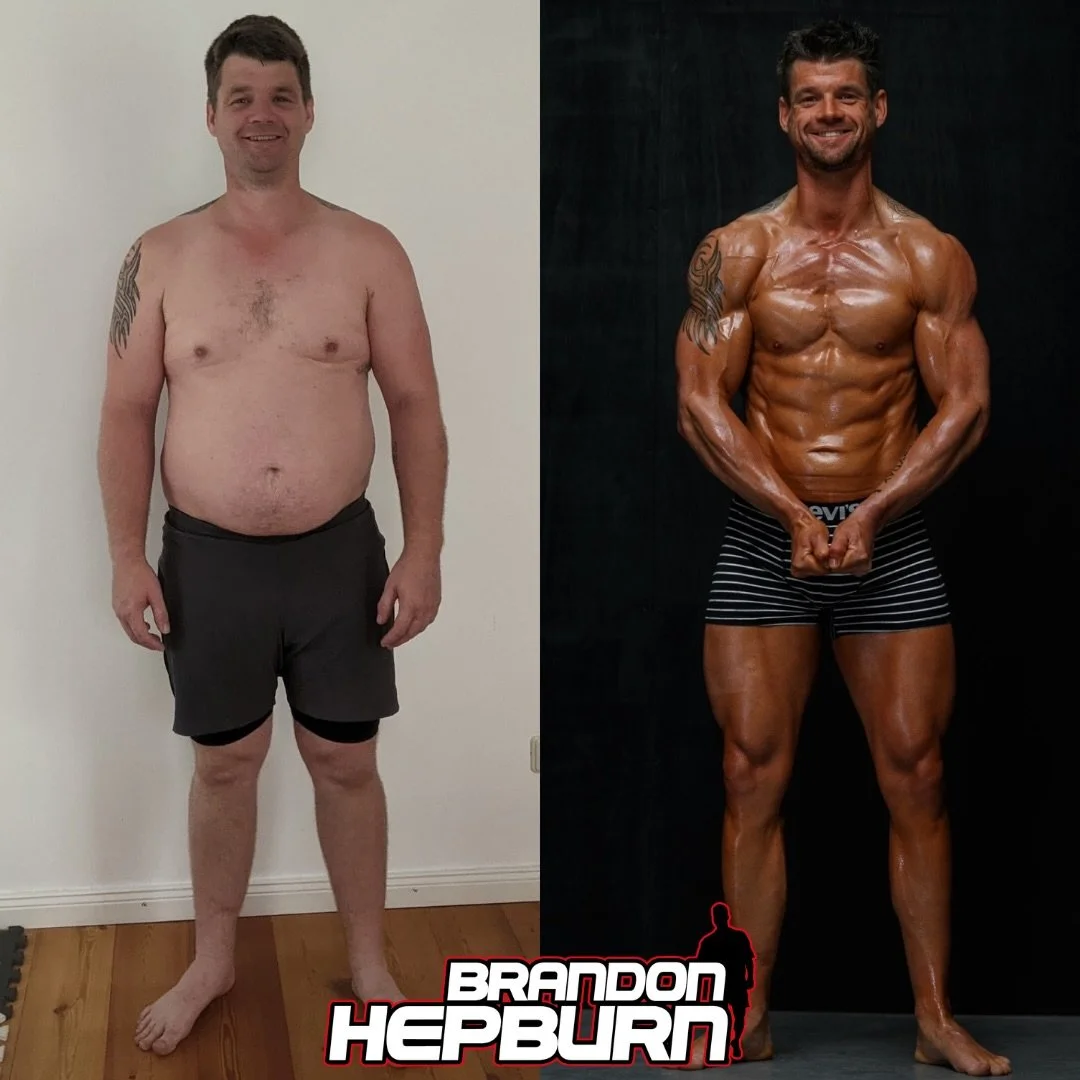 110kg ➝ 74kg

We&rsquo;ve had an incredible year. @dan.clevs is 36kg down, with significantly more muscle 💪

His first photoshoot goal is ticked off ✅ Now we&rsquo;re onto Photoshoot 2.0&hellip; and his first bodybuilding show.

But this goes way be