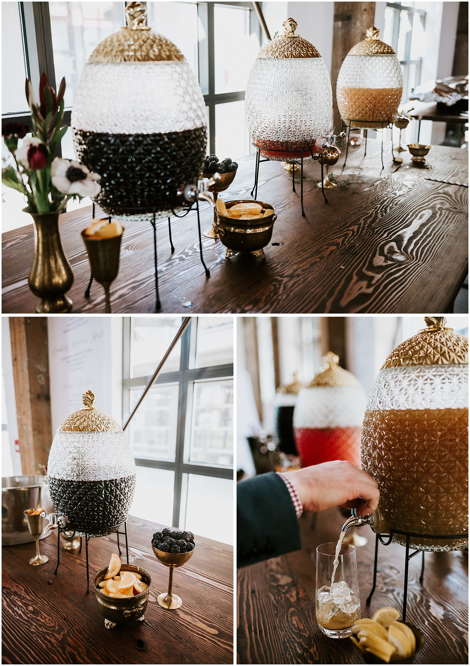 pineapple vintage juice bar sangria wedding decor diy bride pipe shop venue stacie carr photography