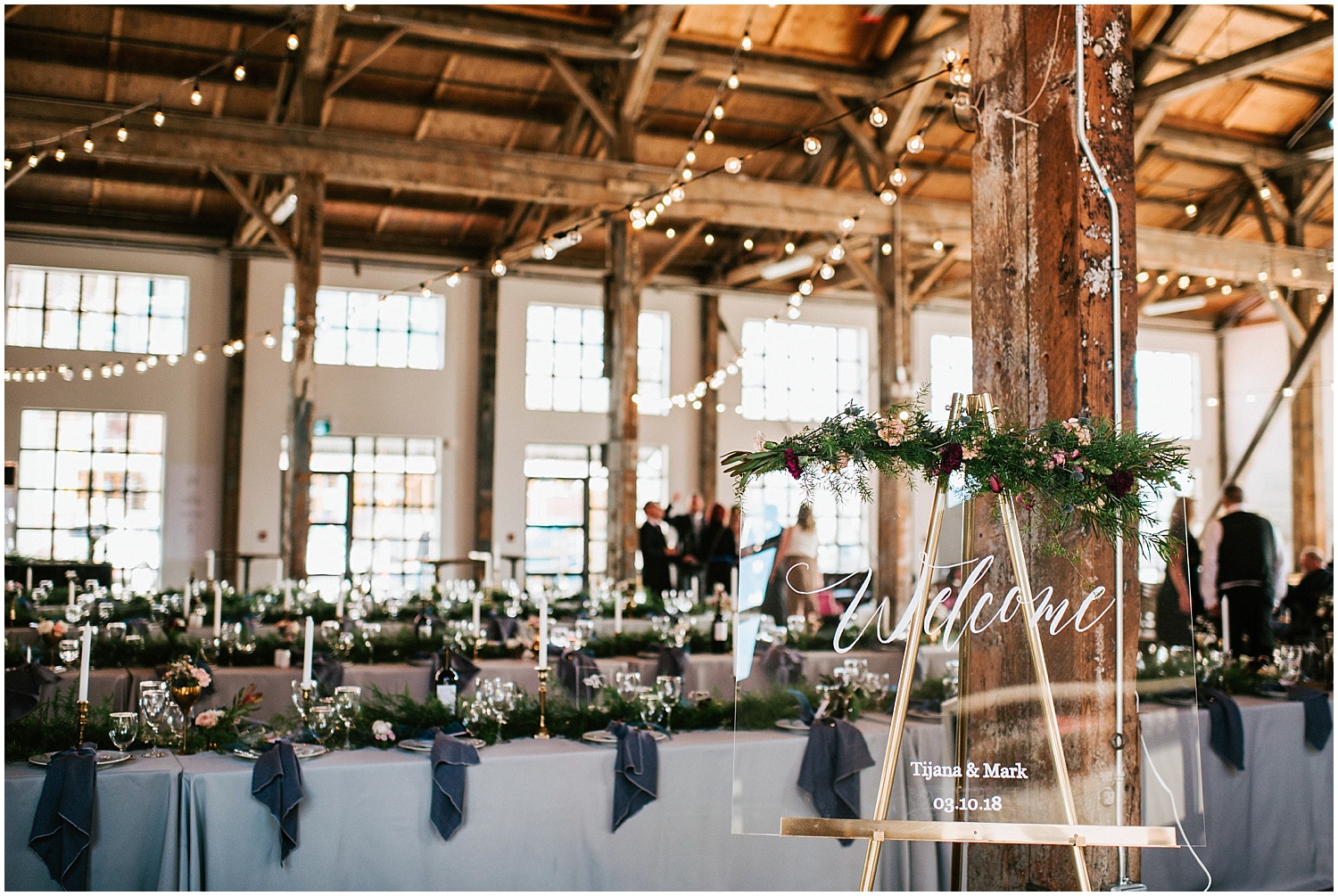 north vancouver diy wedding calligraphy glass sign greenery pipe shop venue decor wedding intimate elopement long table decor by stacie carr photography