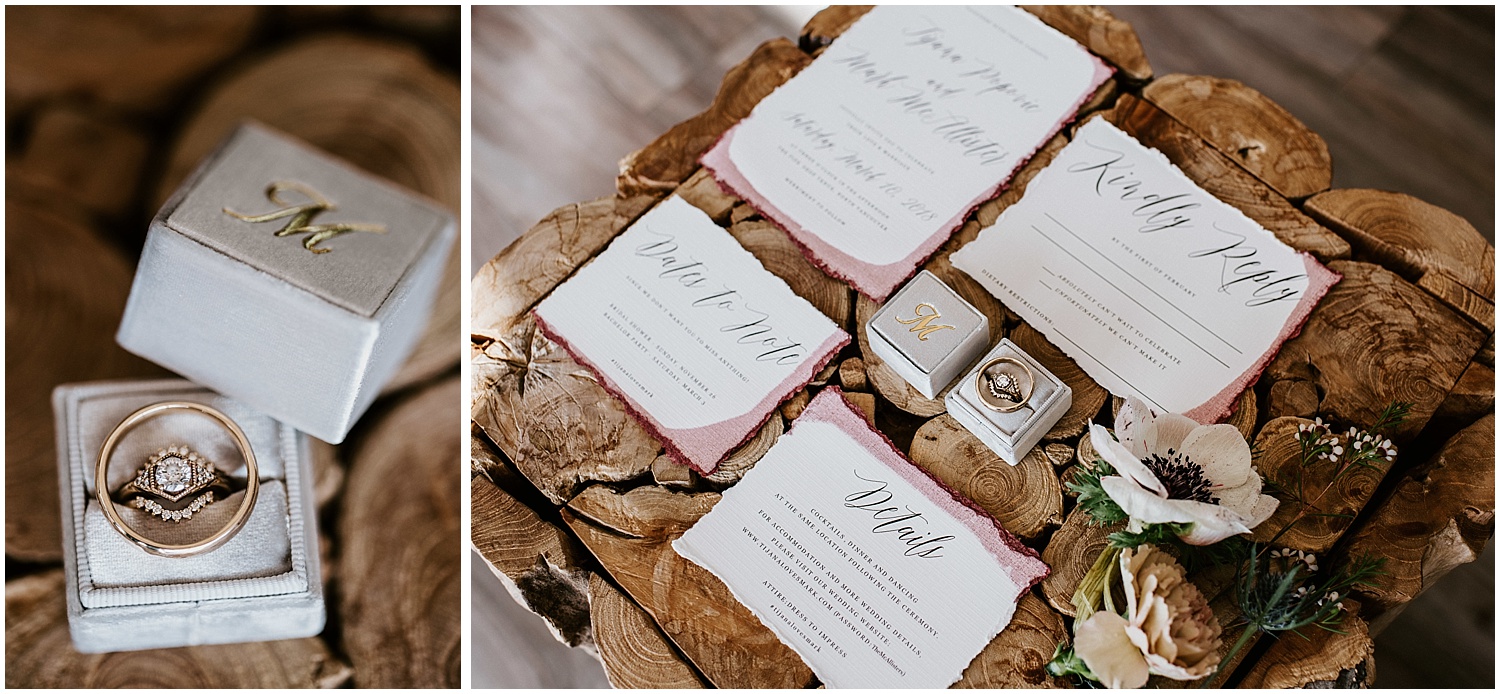 invitation suite stacie carr photography canadian designer eden phillipa wedding ring band design support local