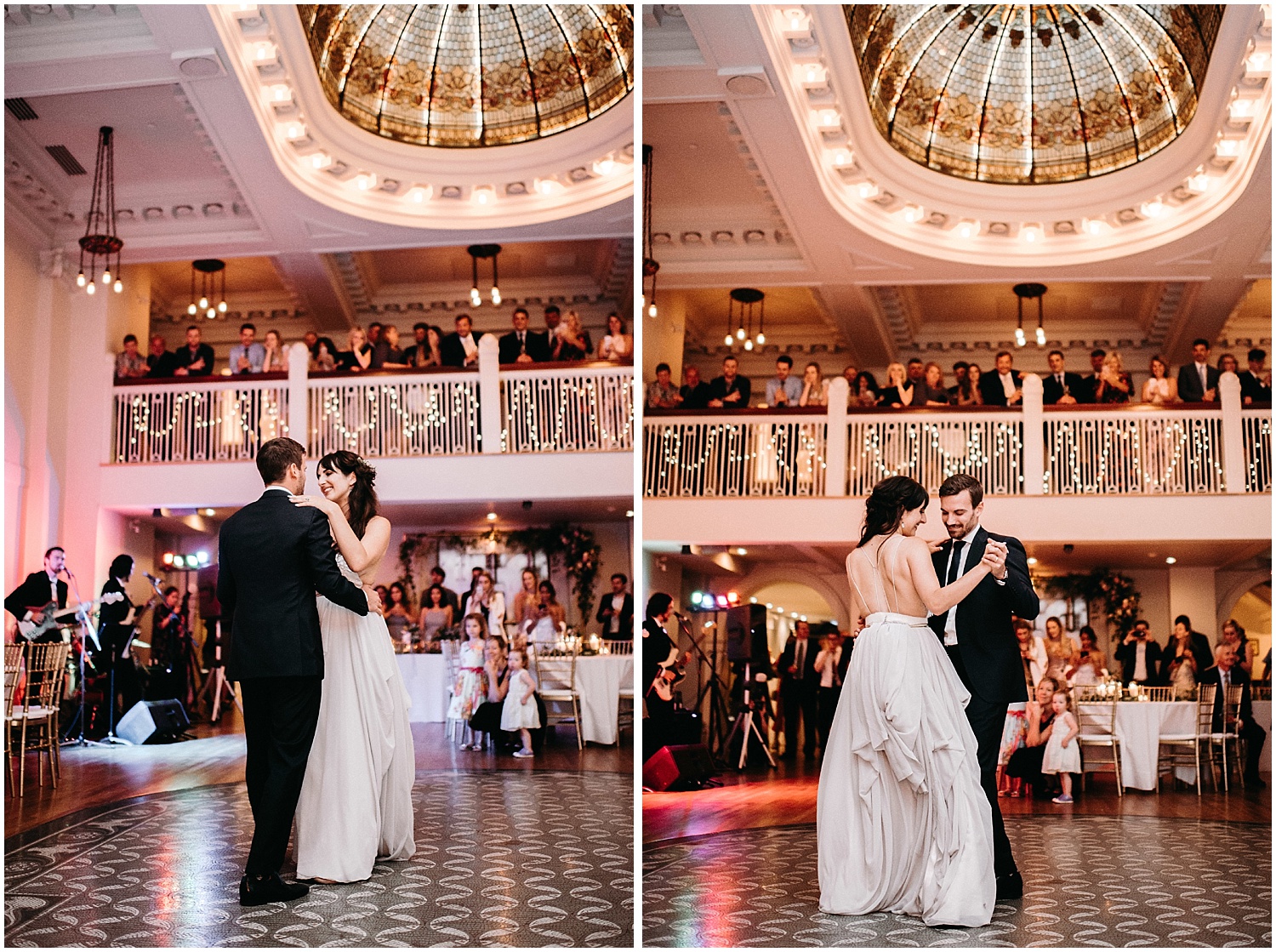 first dance photos at the permanent downtown urban wedding reception