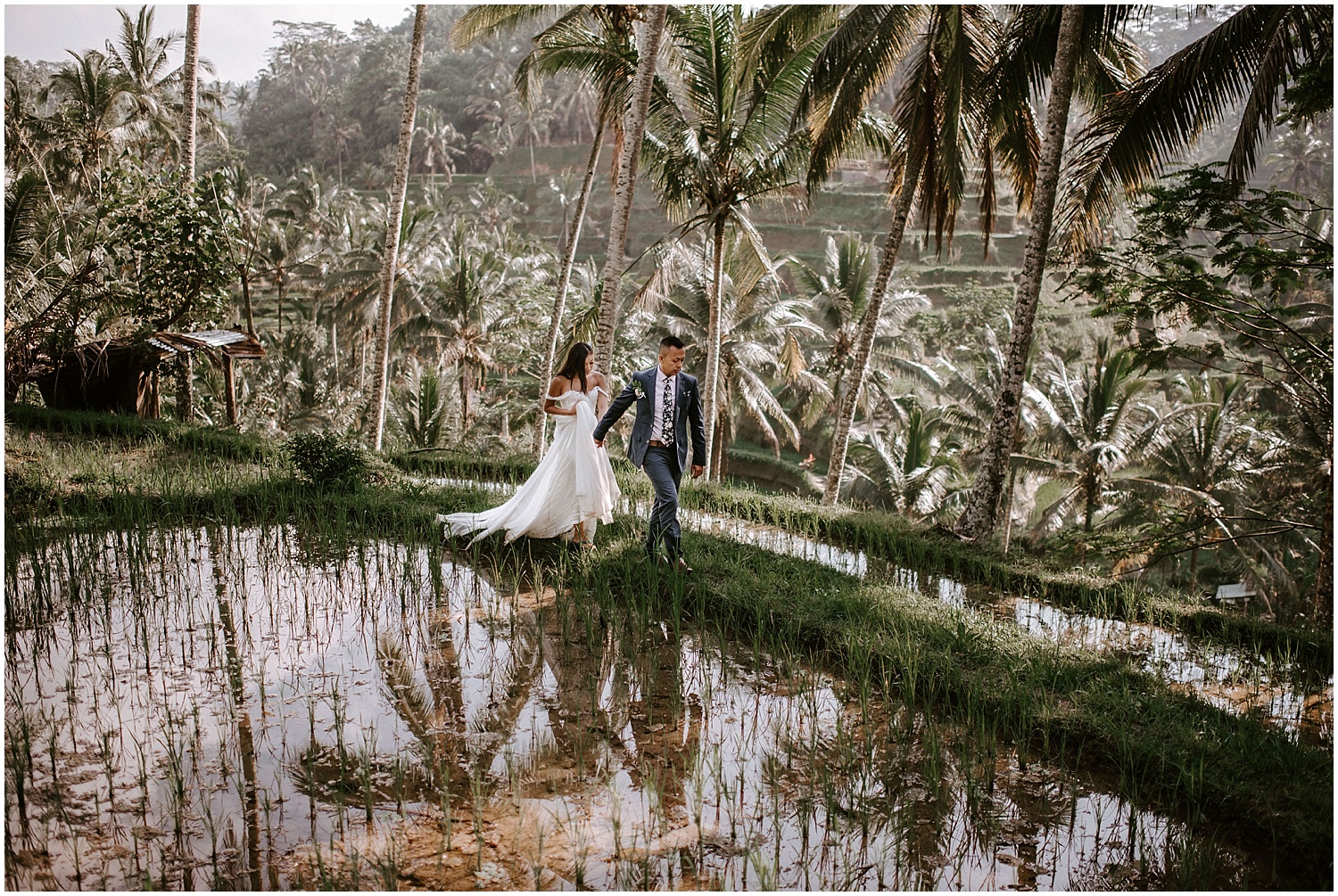canadian couple elopement at Tegallalang Rice Terraces in ubud Bali